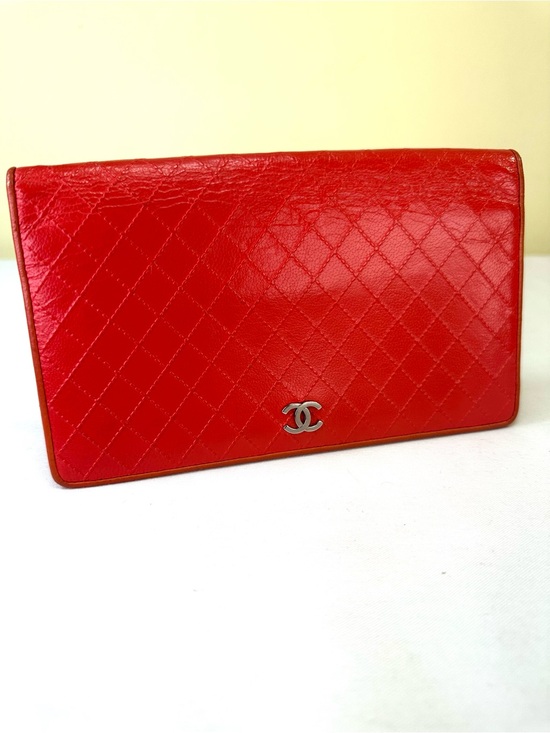 CHANEL Handbags - CHANEL CC Diamond Embossed Coral Leather Wallet SHW Sticker #11 2006-08 COA